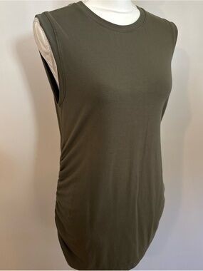 Misses Ingrid & Isabel Olive Green Gathered Top Maternity Sleeveless Top Size S